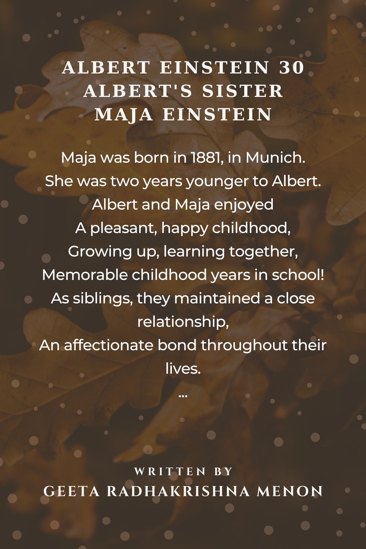 Albert Einstein 30 - Albert's Sister - Maja Einstein