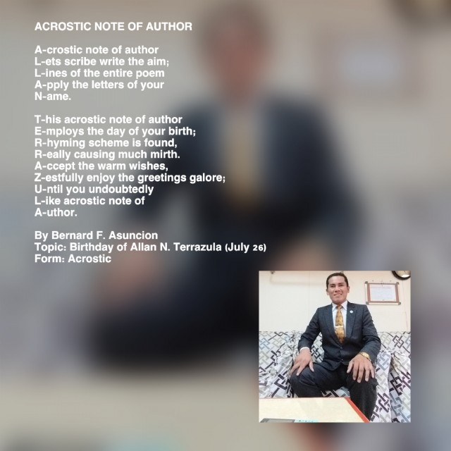 Acrostic Note Of Author