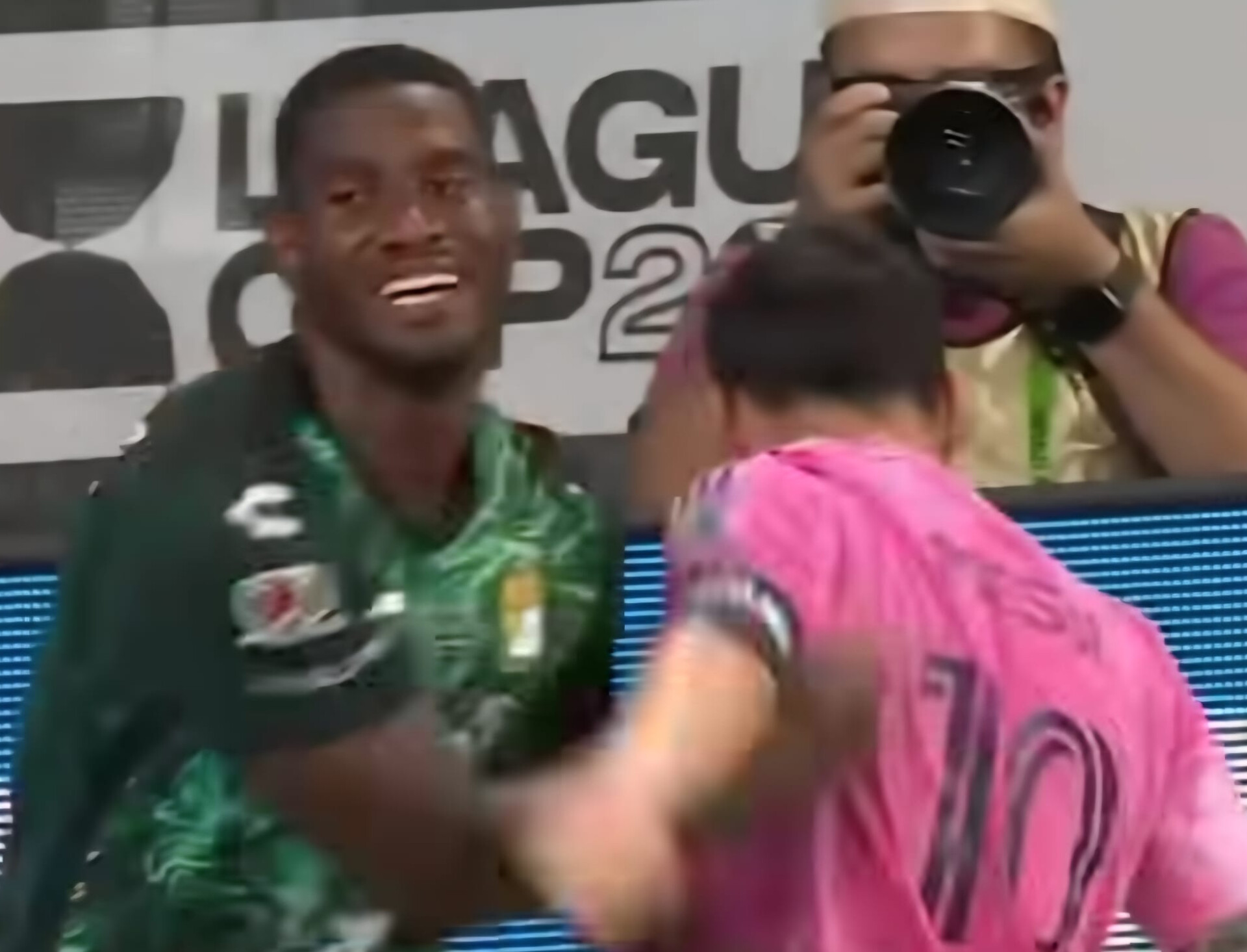Messi And Jhohan Romana...It Was Football
wrapping Its Arms Around Messi