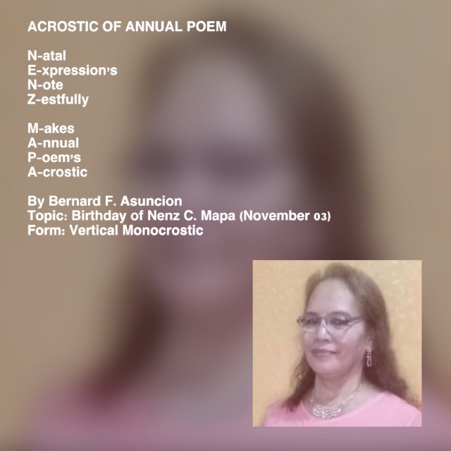 Acrostic Of Annual Poem
