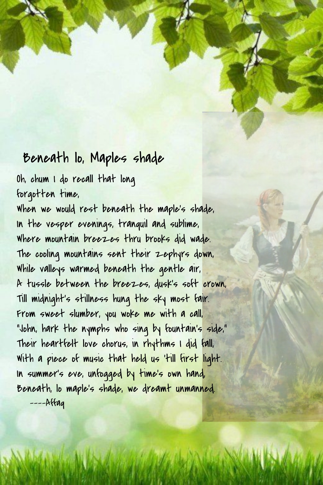 Beneath, Lo Maple's Shade