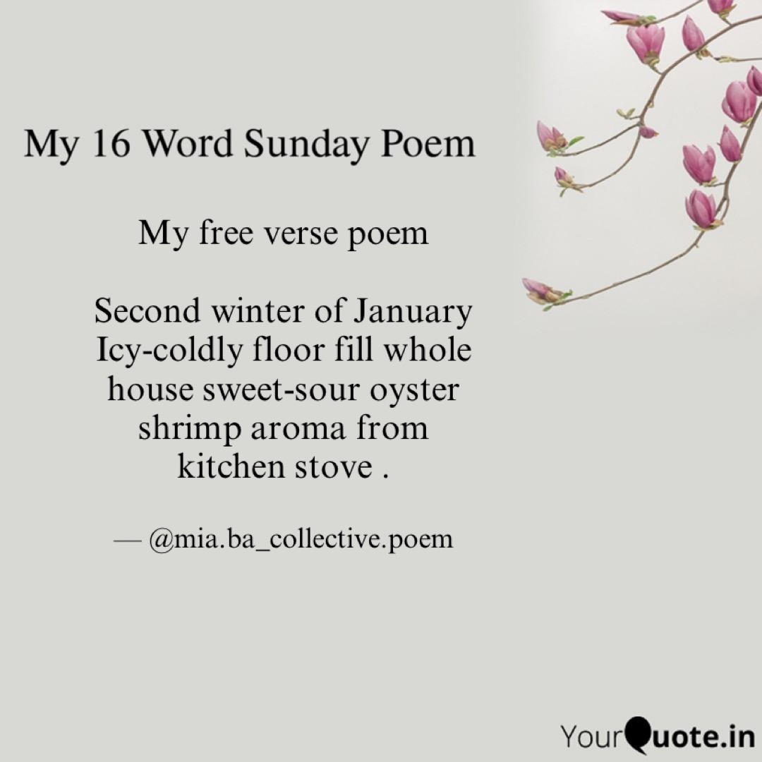 My 16 Words Sunday Poem