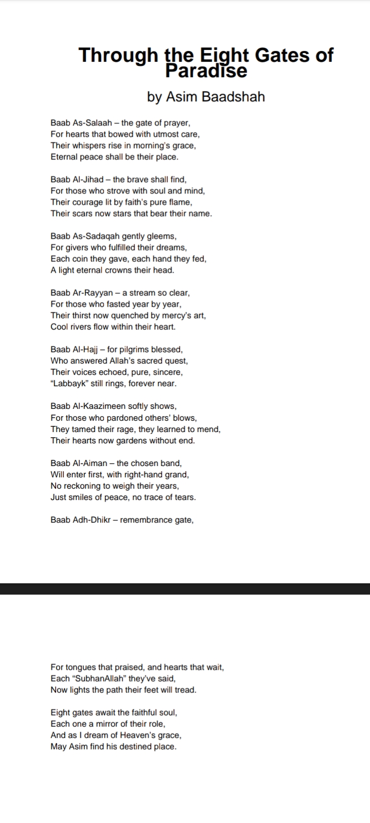 Through The Eight Gates Of
paradise