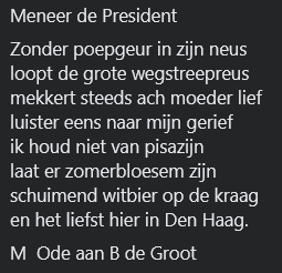 Meneer De President