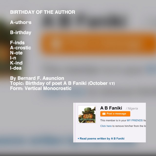 Birthday Of The Author
