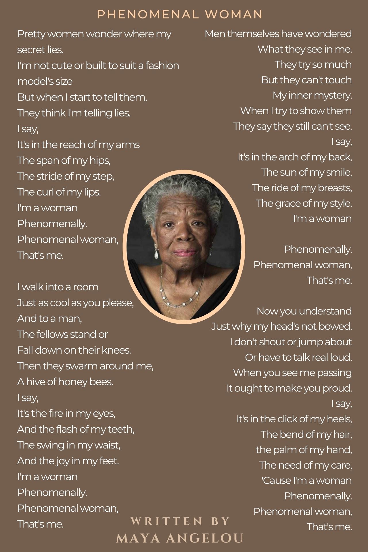 Phenomenal Woman Poem By Maya Angelou