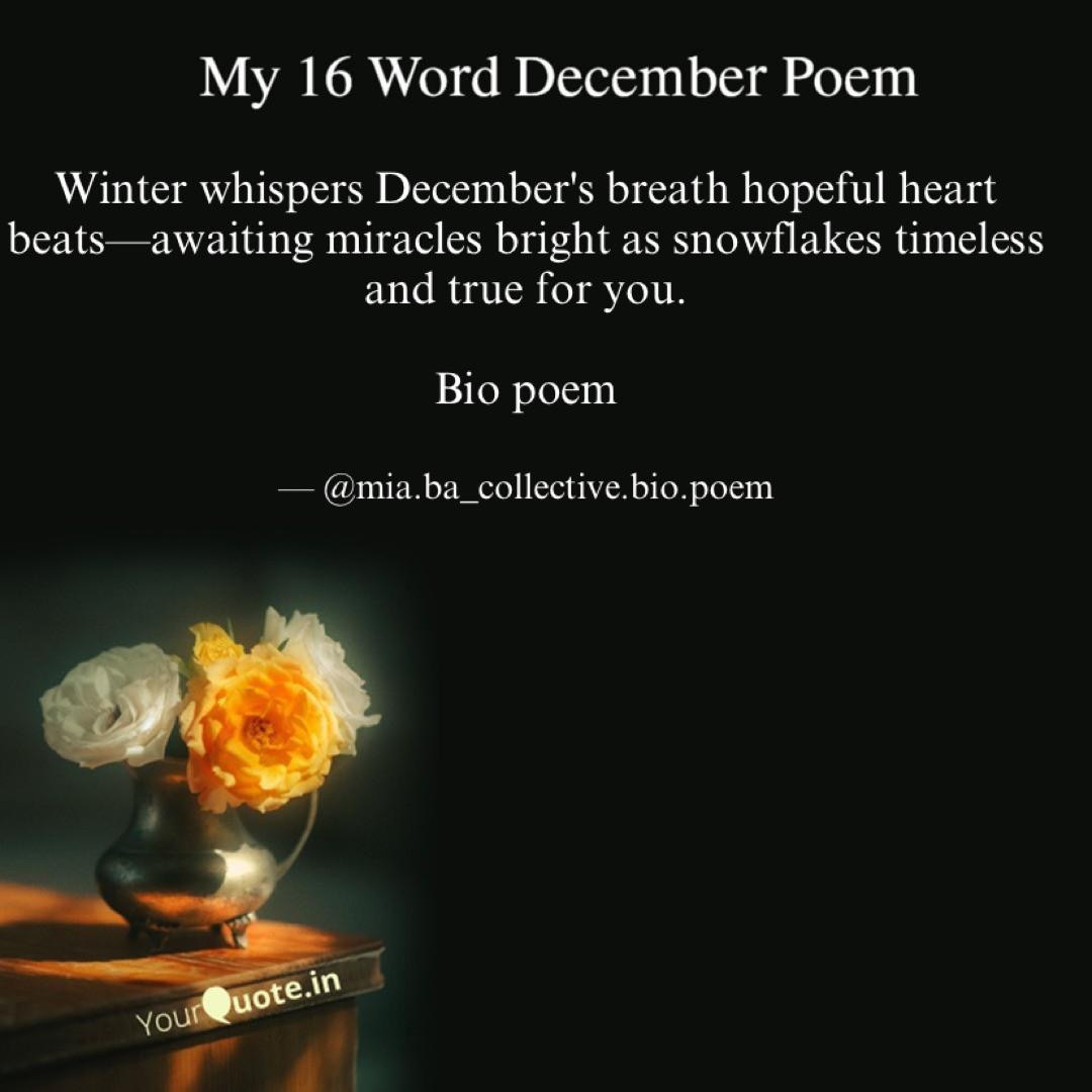 My 16 Word December Poem