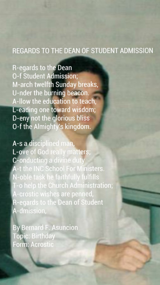 Regards To The Dean Of Student Admission