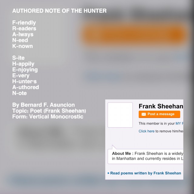Authored Note Of The Hunter