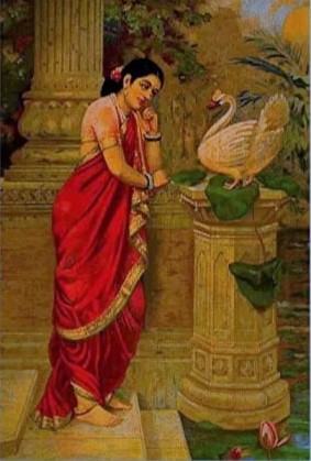 Women 4 -
raja Ravi Varma's Classic Painting Of ‘hamsa-Damayanti'