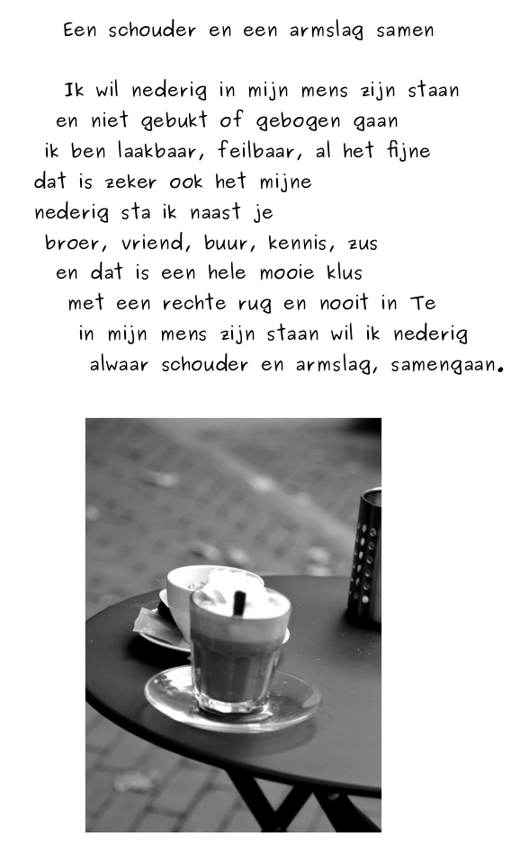Een Schouder En Een Armslag Samen