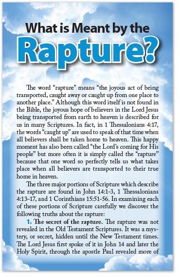 Prior To The Rapture...