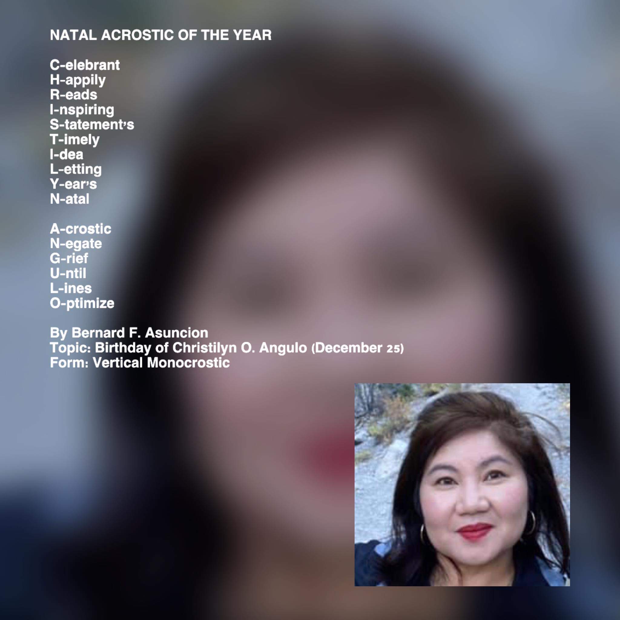 Natal Acrostic Of The Year