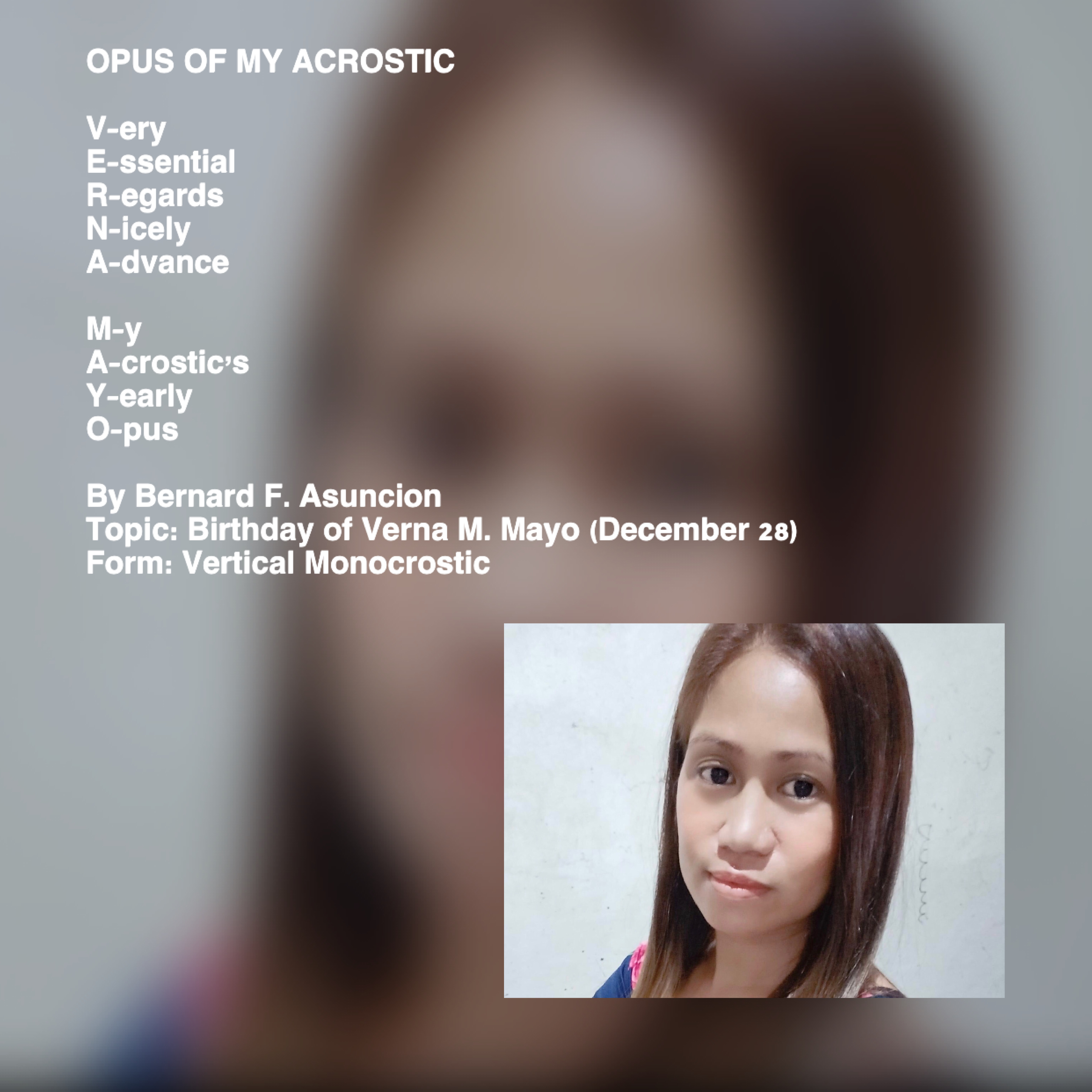 Opus Of My Acrostic