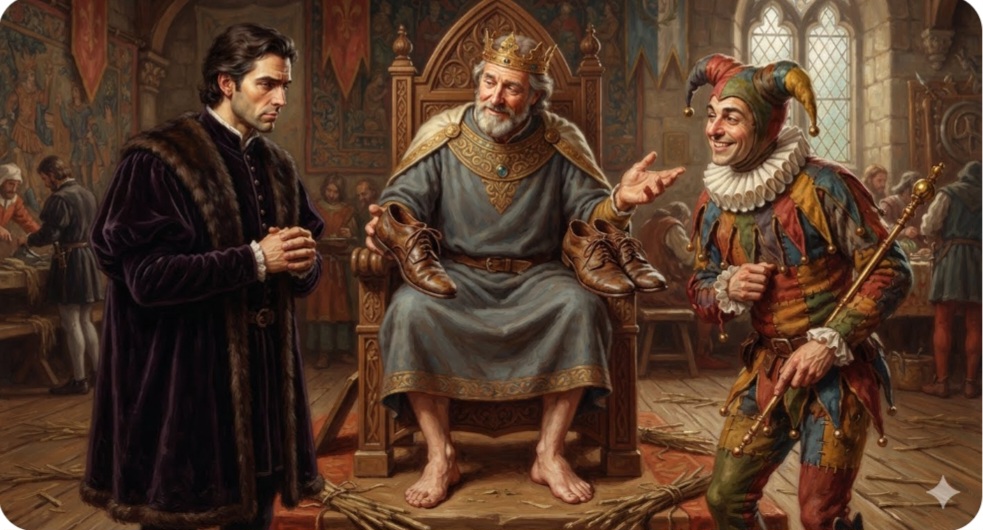The King, The Courtier And The Court Jester.