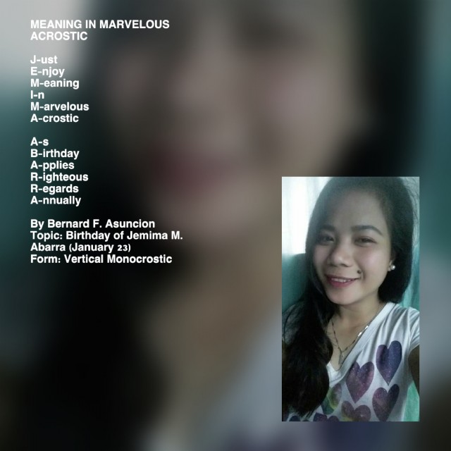 Meaning In Marvelous Acrostic
