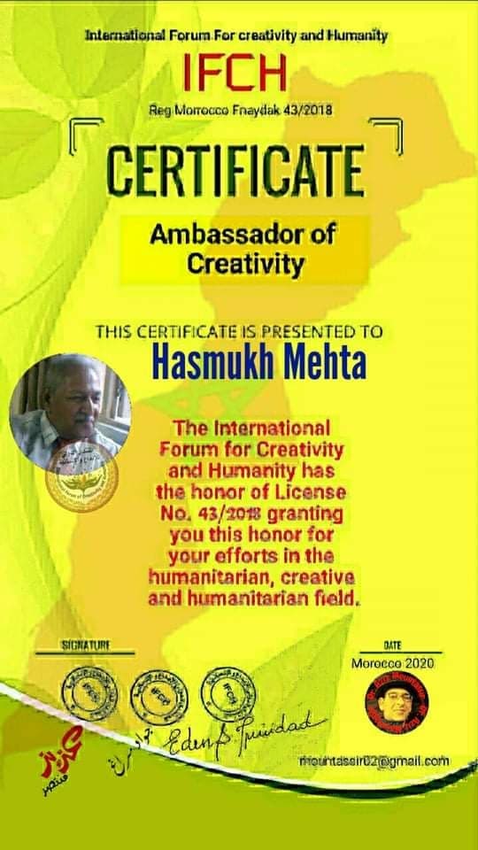 Recognition- International Forum For Creativity And Humanity