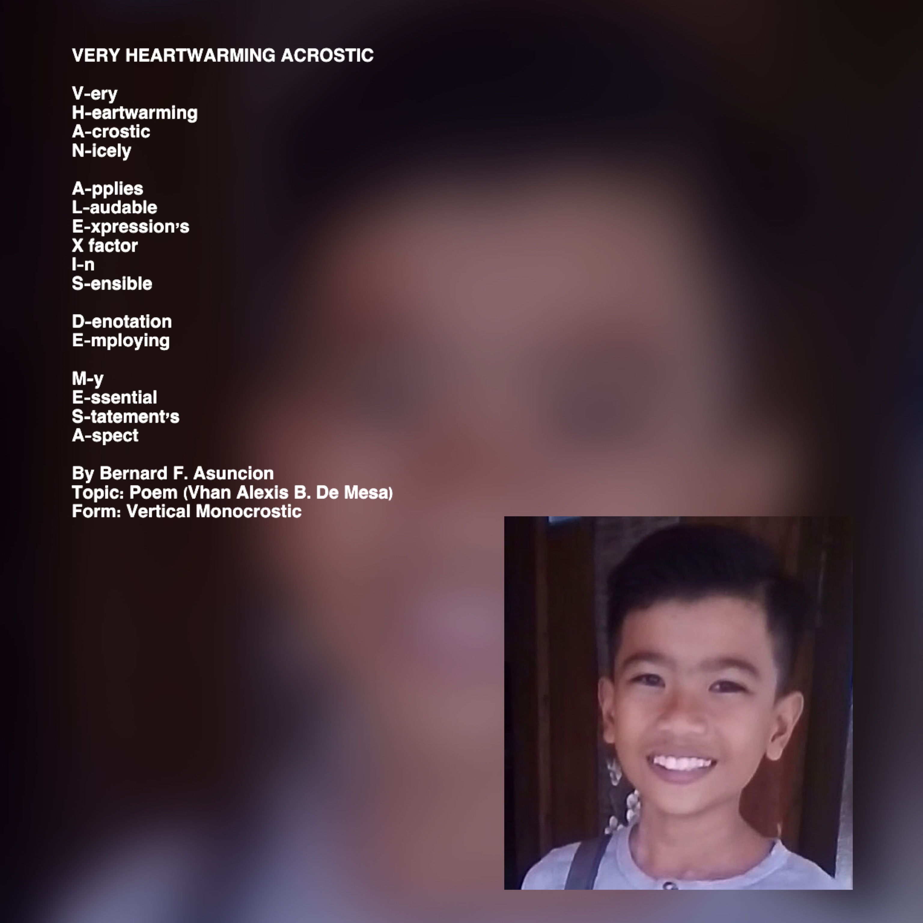 Very Heartwarming Acrostic