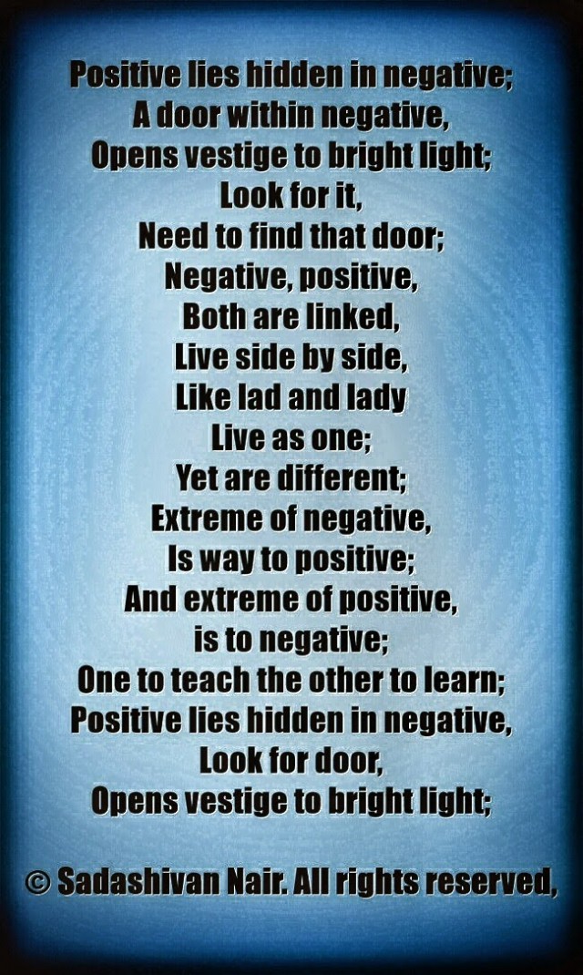 Positive Lies Hidden In Negative, A Door Within Negative...