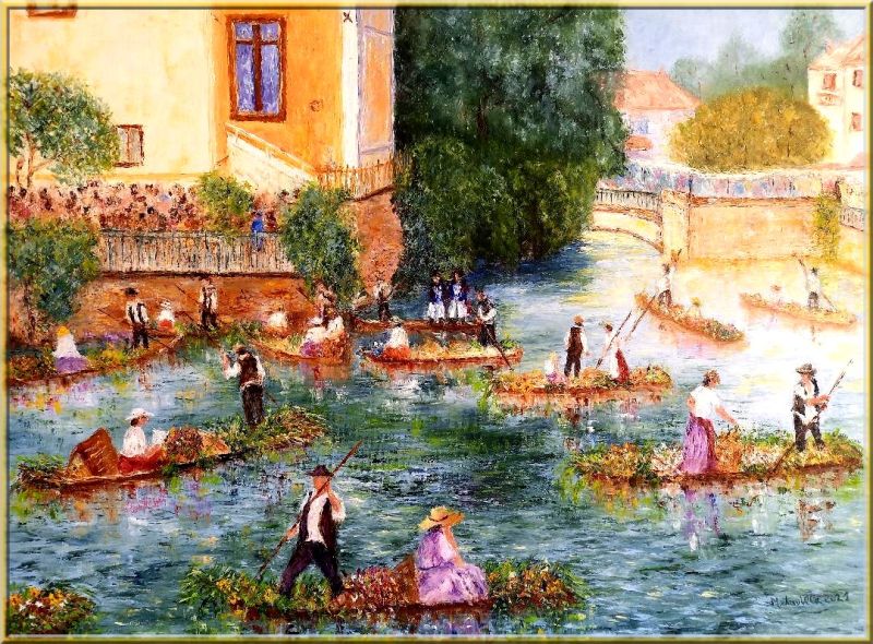 Floating On Barges: (L'isle Sur La Sorgue, Early August,2021)