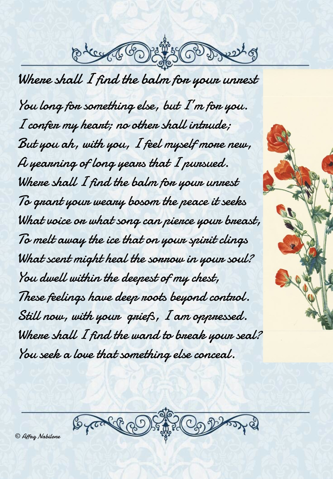 Where Shall I Find The Balm For Your Unrest?