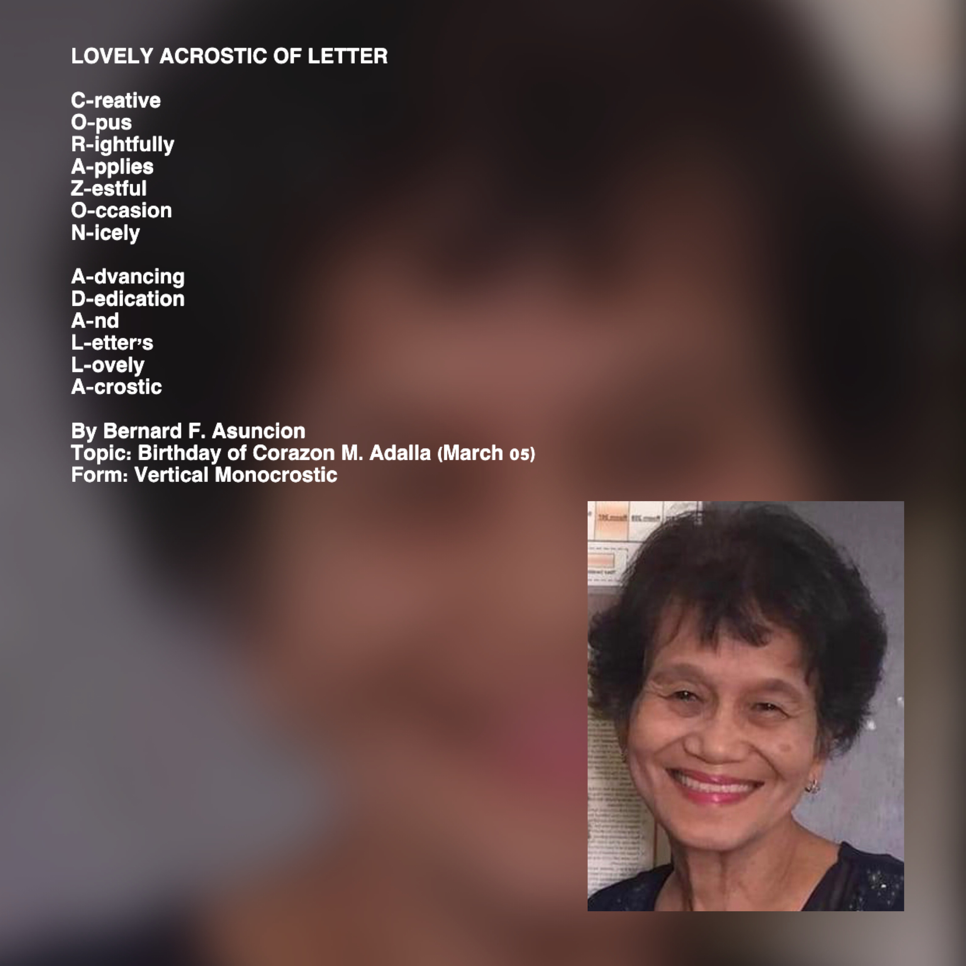 Lovely Acrostic Of Letter