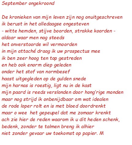 September Ongekroond