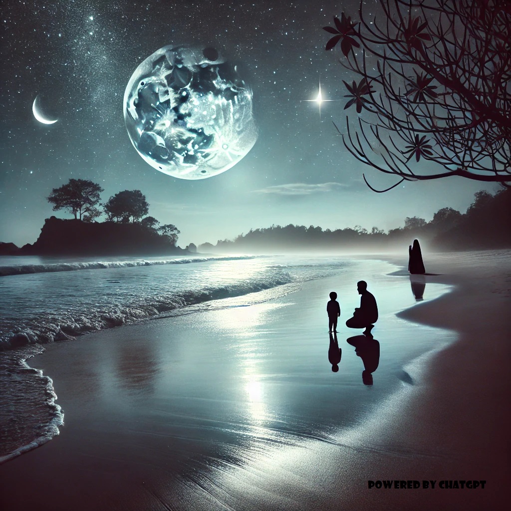 Ending Night Prayer On The Edge Of Peucang Beach
