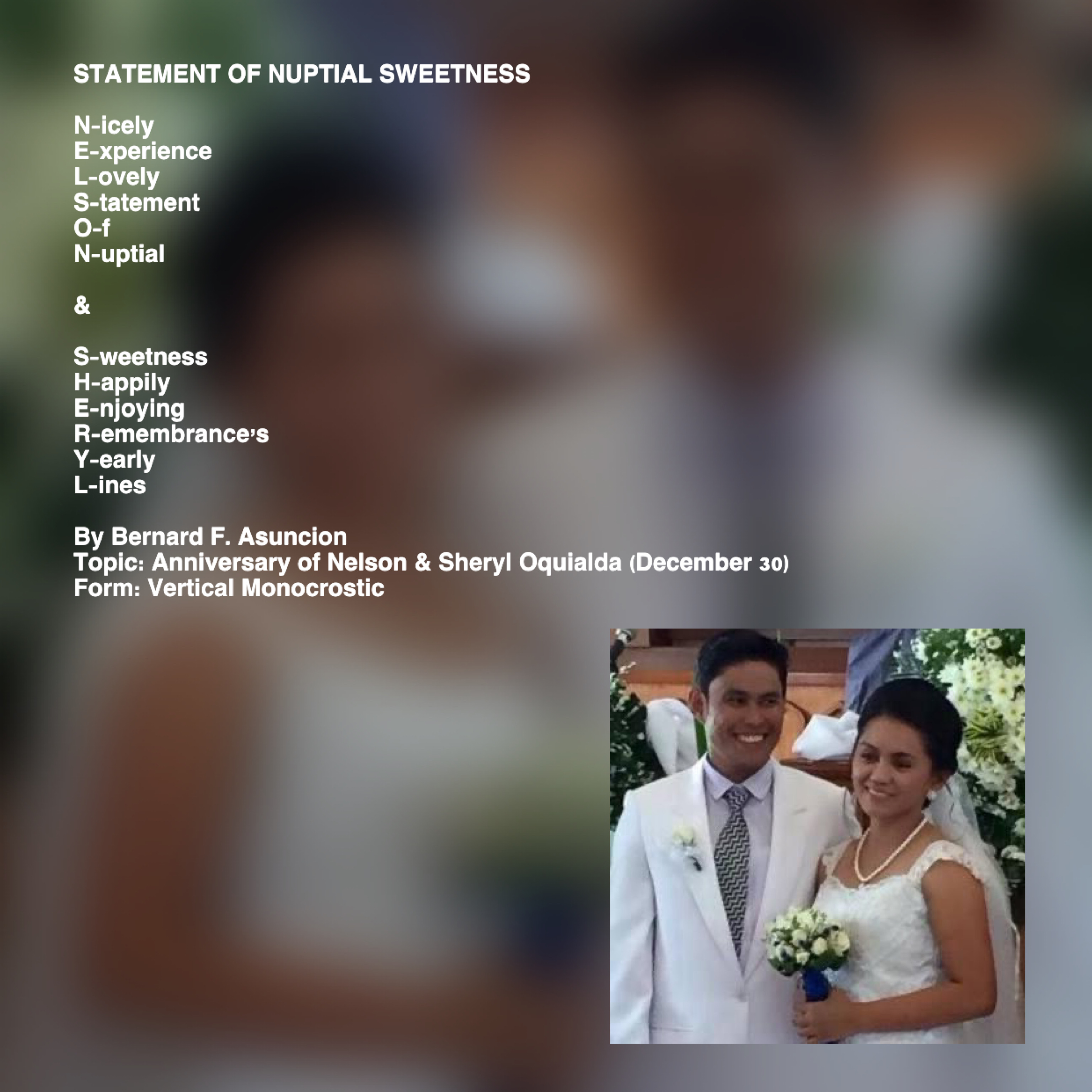 Statement Of Nuptial Sweetness