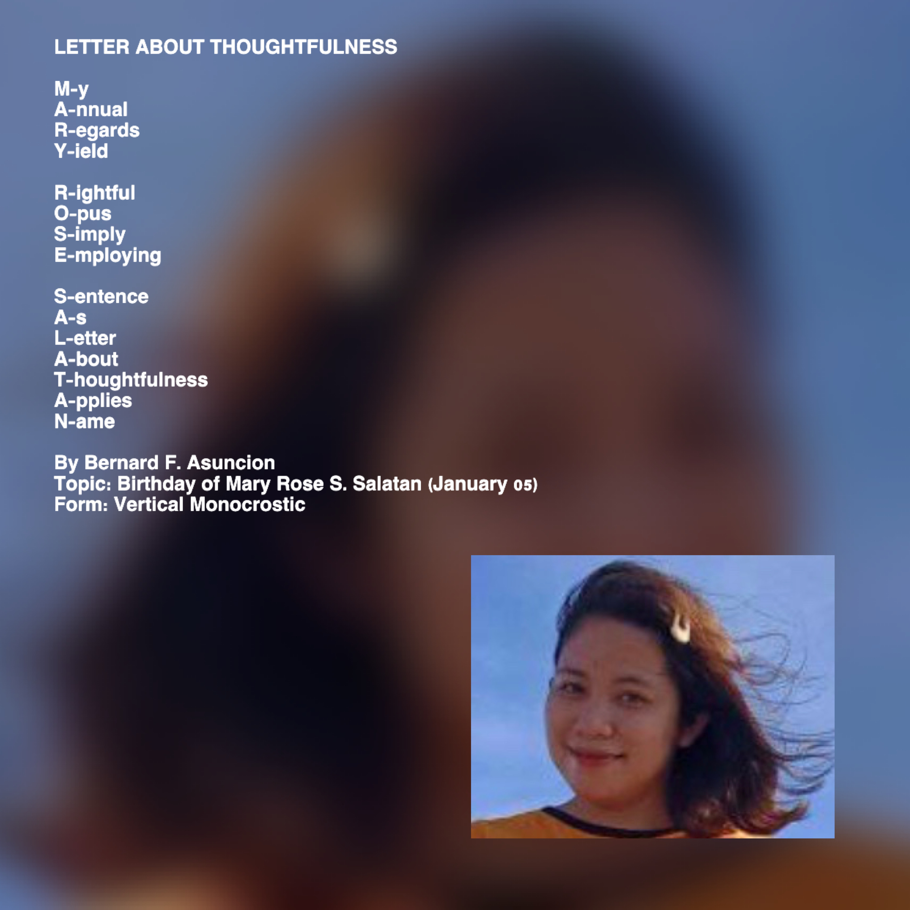 Letter About Thoughtfulness