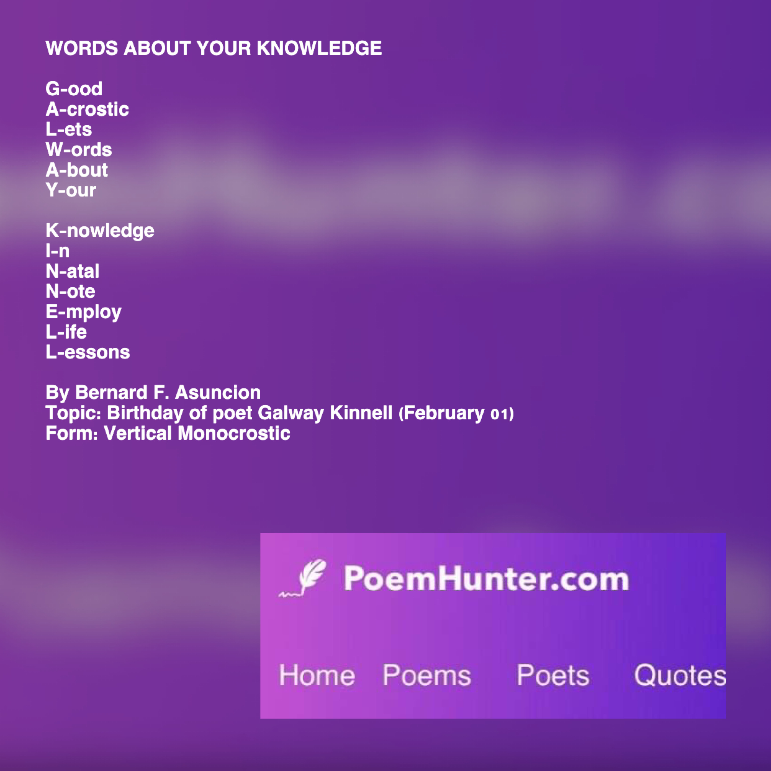 Words About Your Knowledge