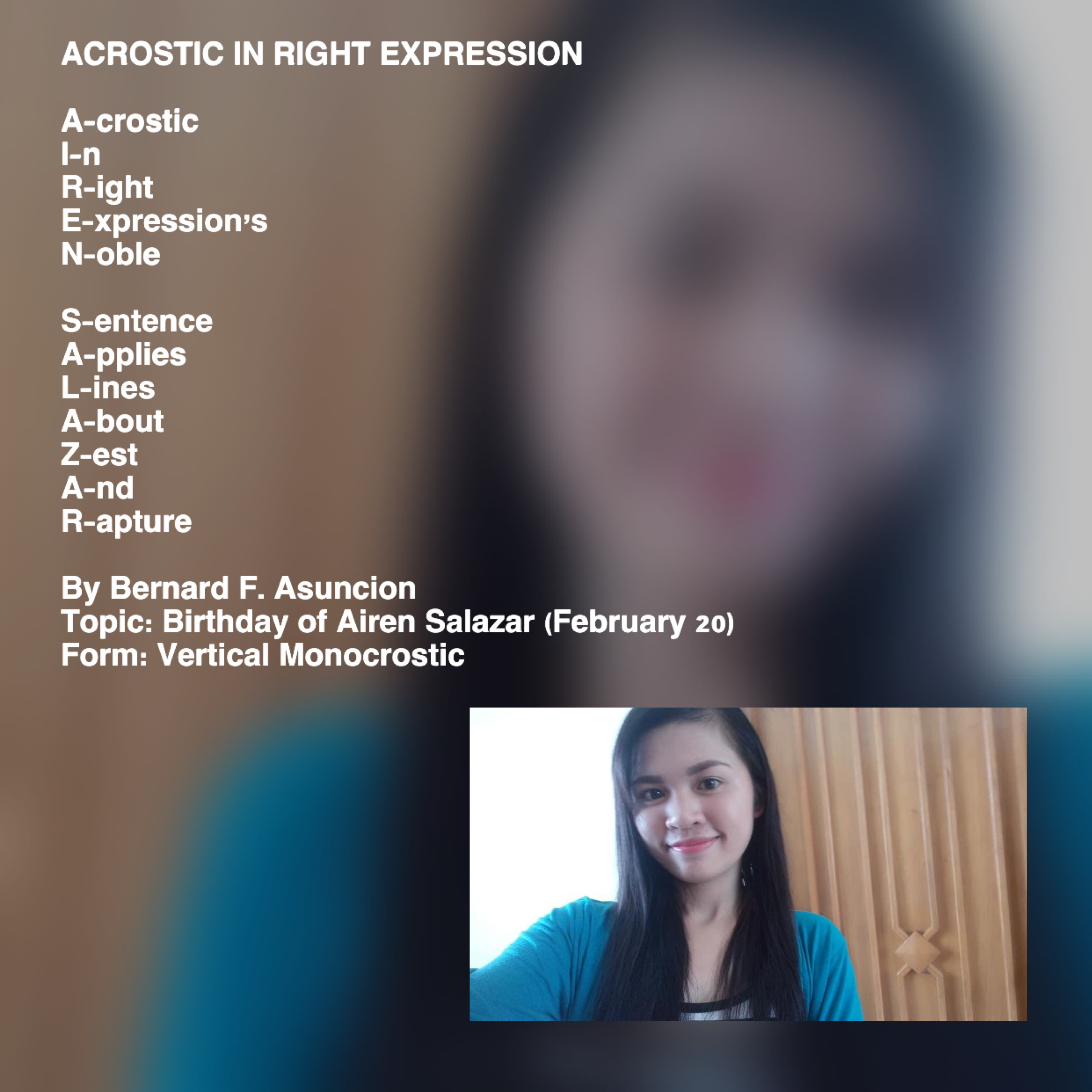 Acrostic In Right Expression
