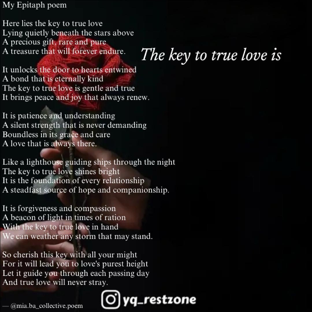 The Key To True Love Is