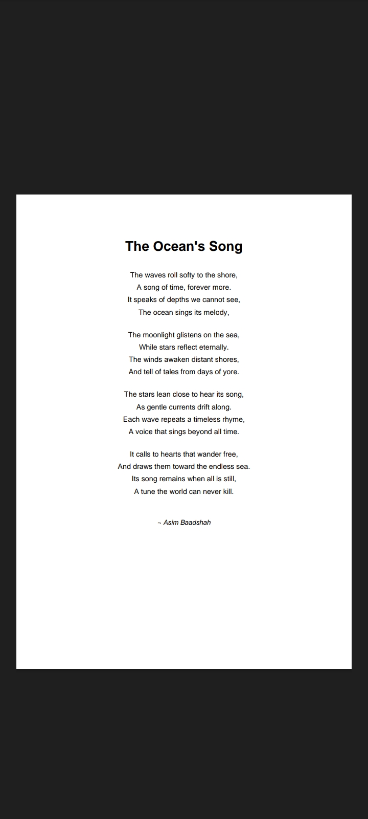 The Ocean's Song