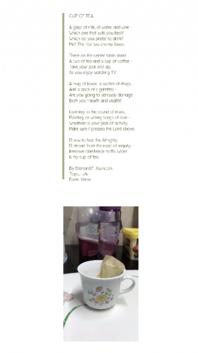 Cup Of Tea Poem By Bernard F Asuncion Poem Hunter
