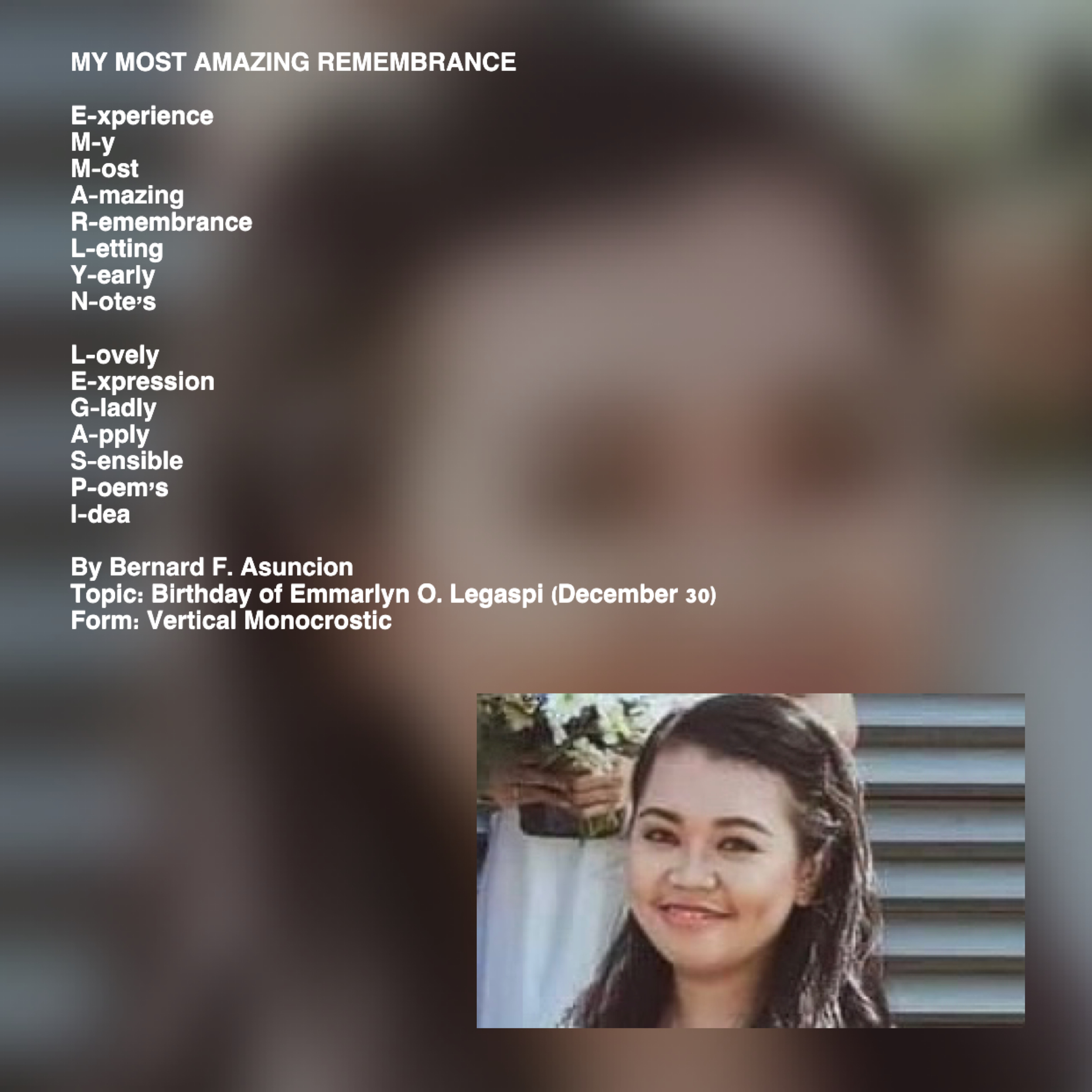 My Most Amazing Remembrance