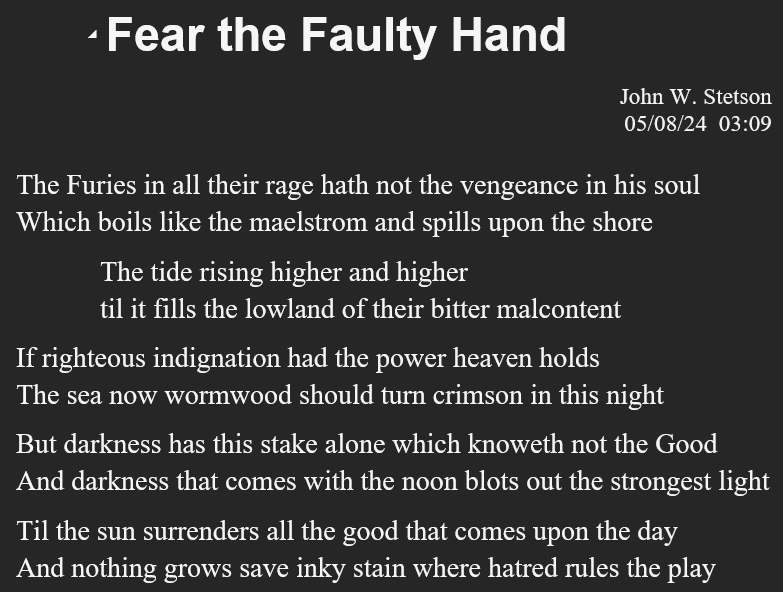 Fear The Faulty Hand