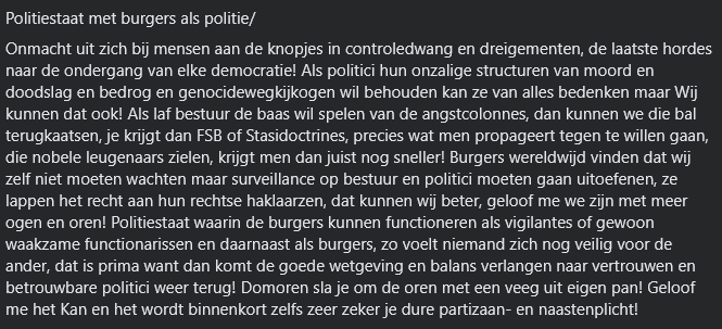 Politiestaat Met Burgers Als Politie/