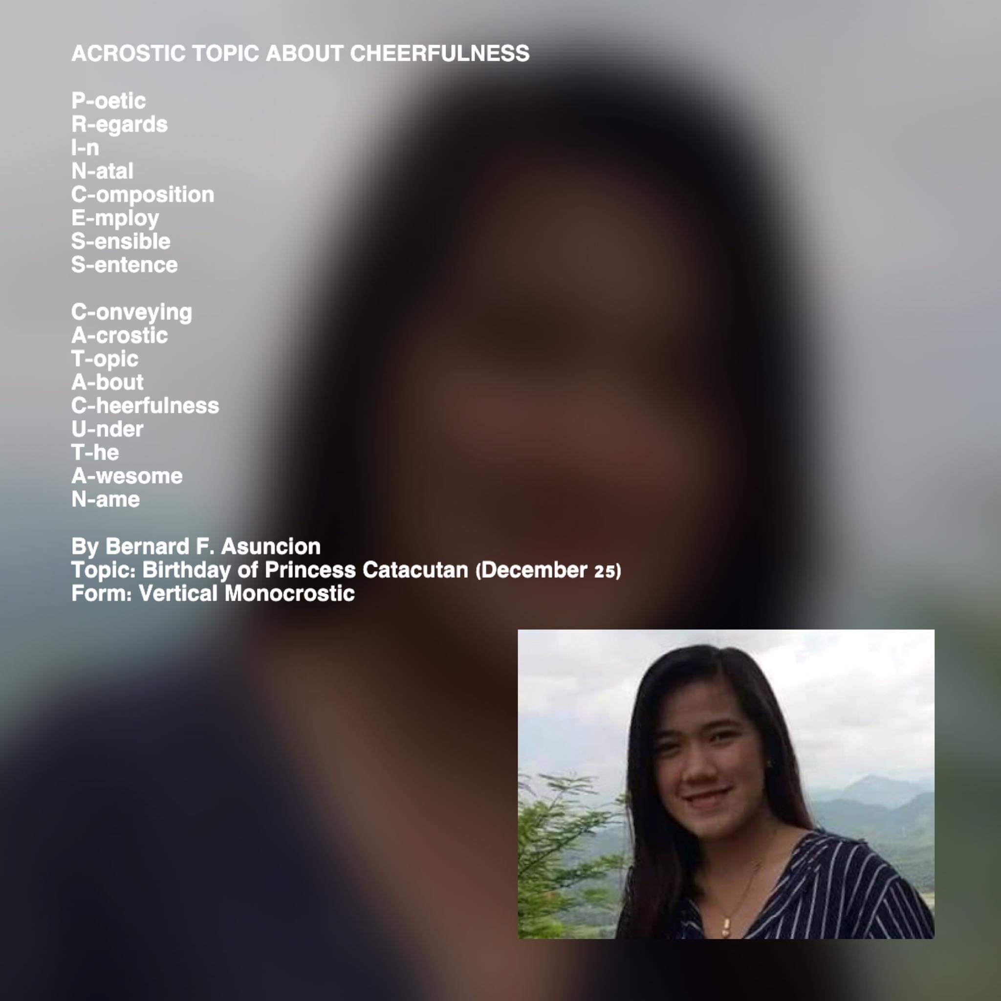 Acrostic Topic About Cheerfulness