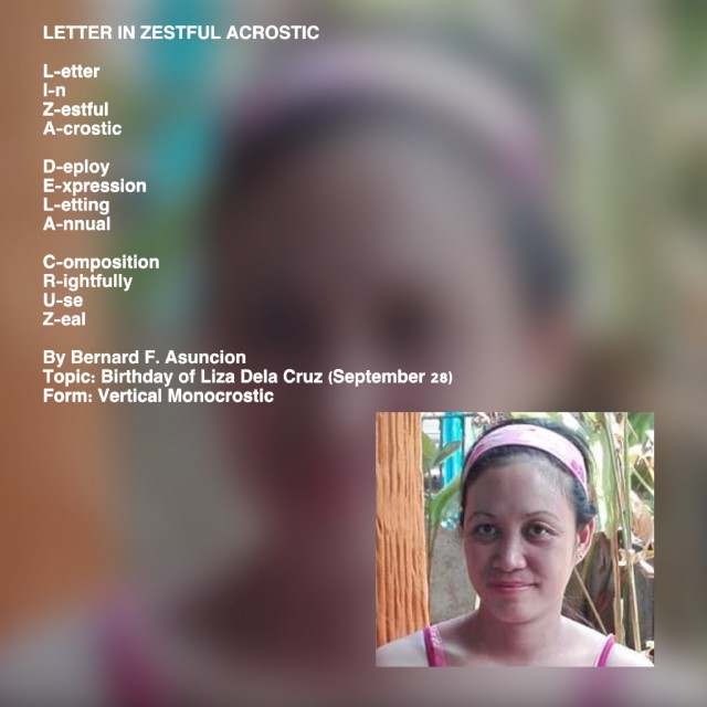 Letter In Zestful Acrostic