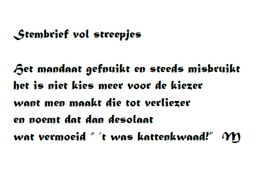 Stembrief Vol Streepjes