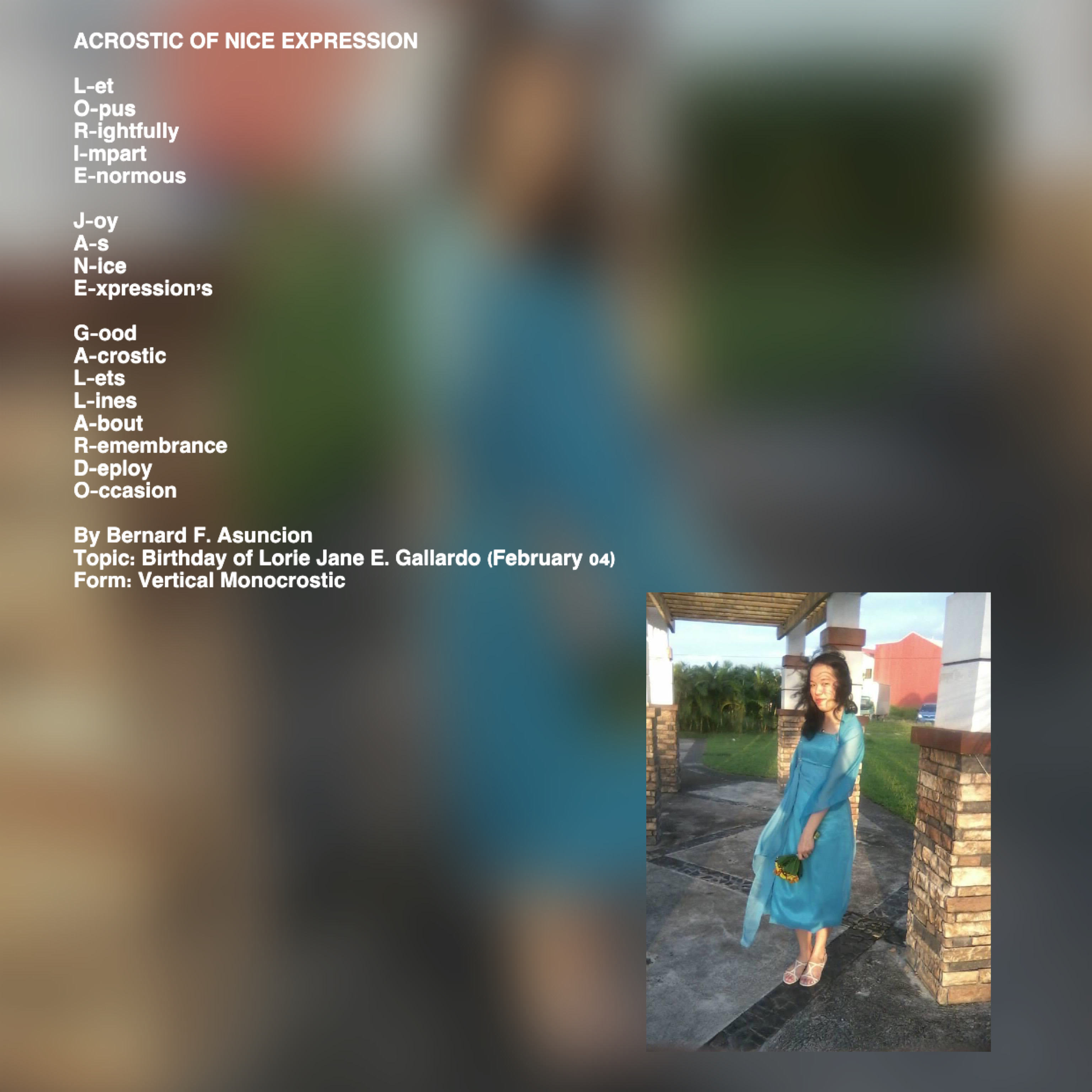 Acrostic Of Nice Expression