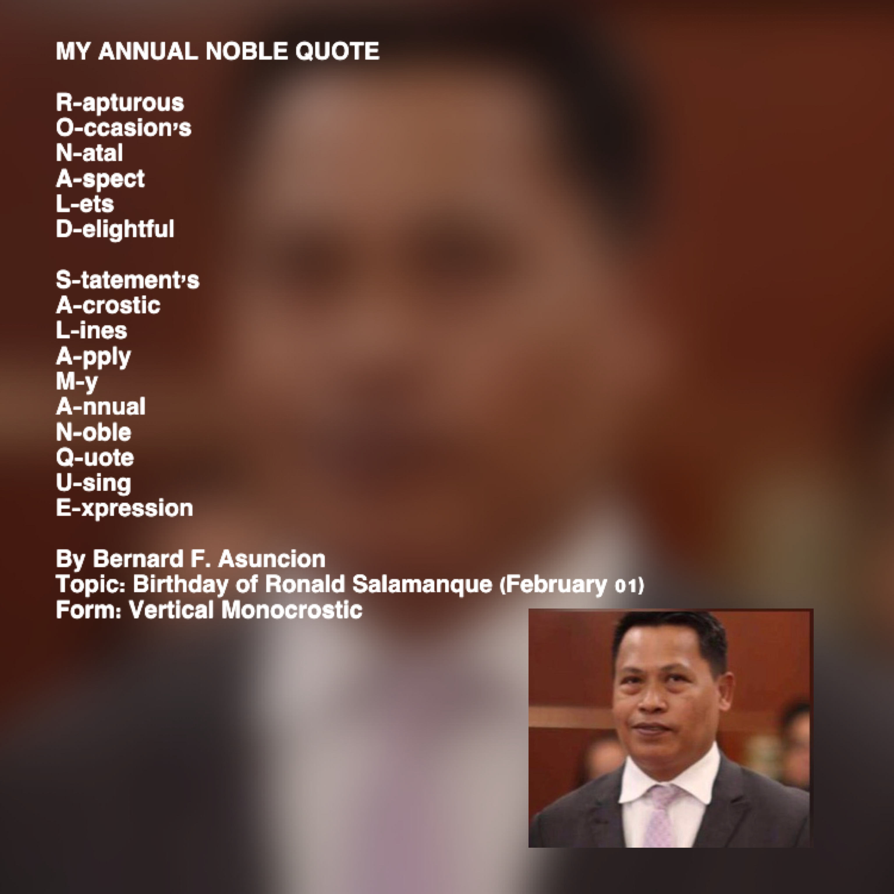 My Annual Noble Quote