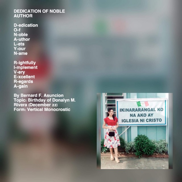 Dedication Of Noble Author