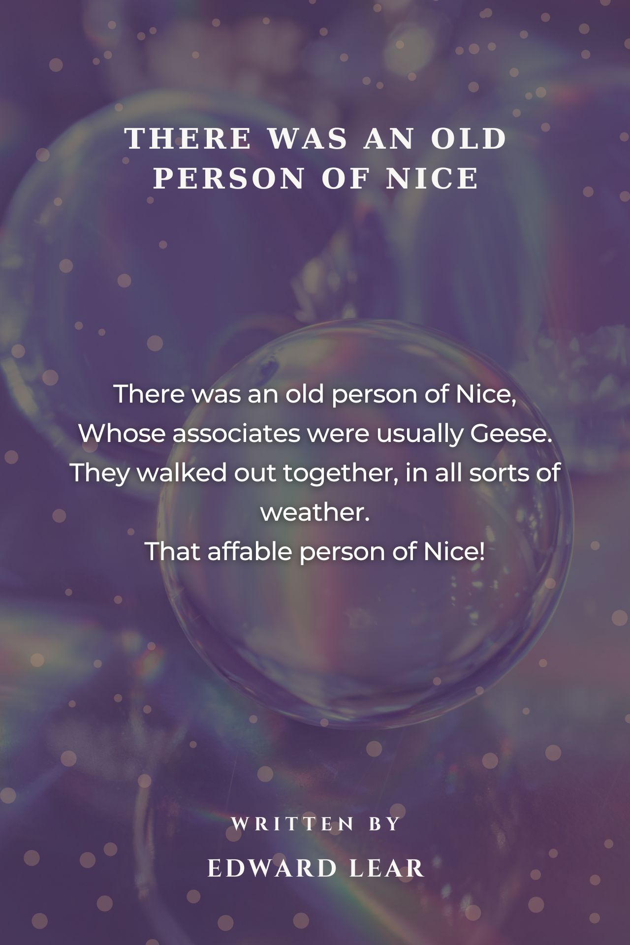 There Was An Old Person Of Nice