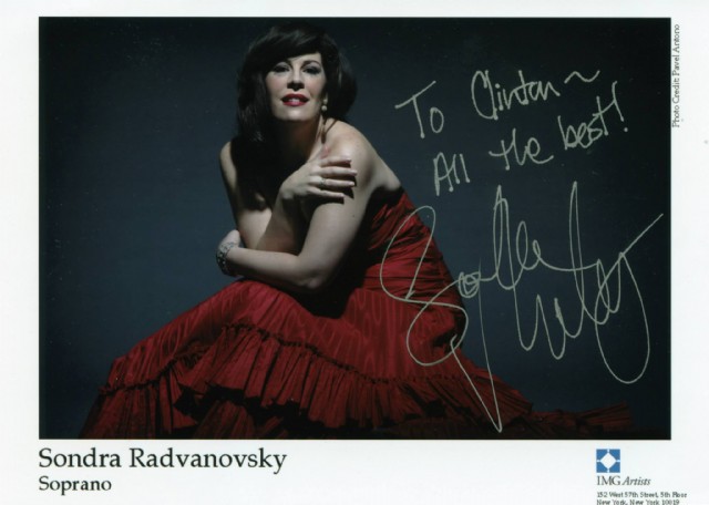 Autograph Muse Acrostic Name Sondra Radvanovsky