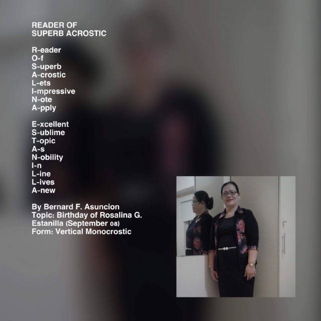 Reader Of Superb Acrostic