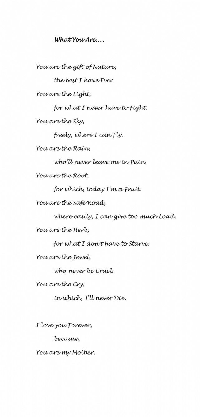 What You Are.....