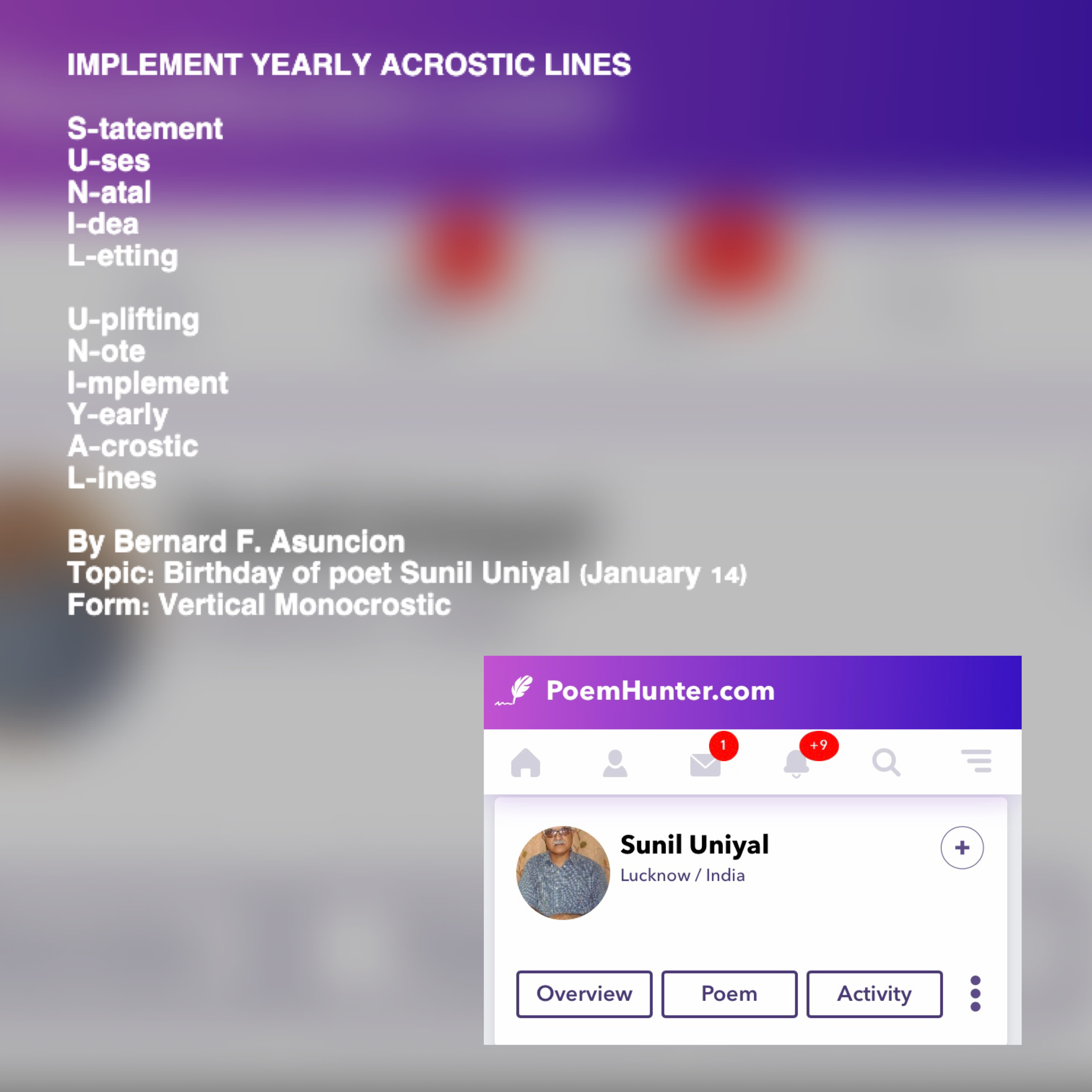 Implement Yearly Acrostic Lines