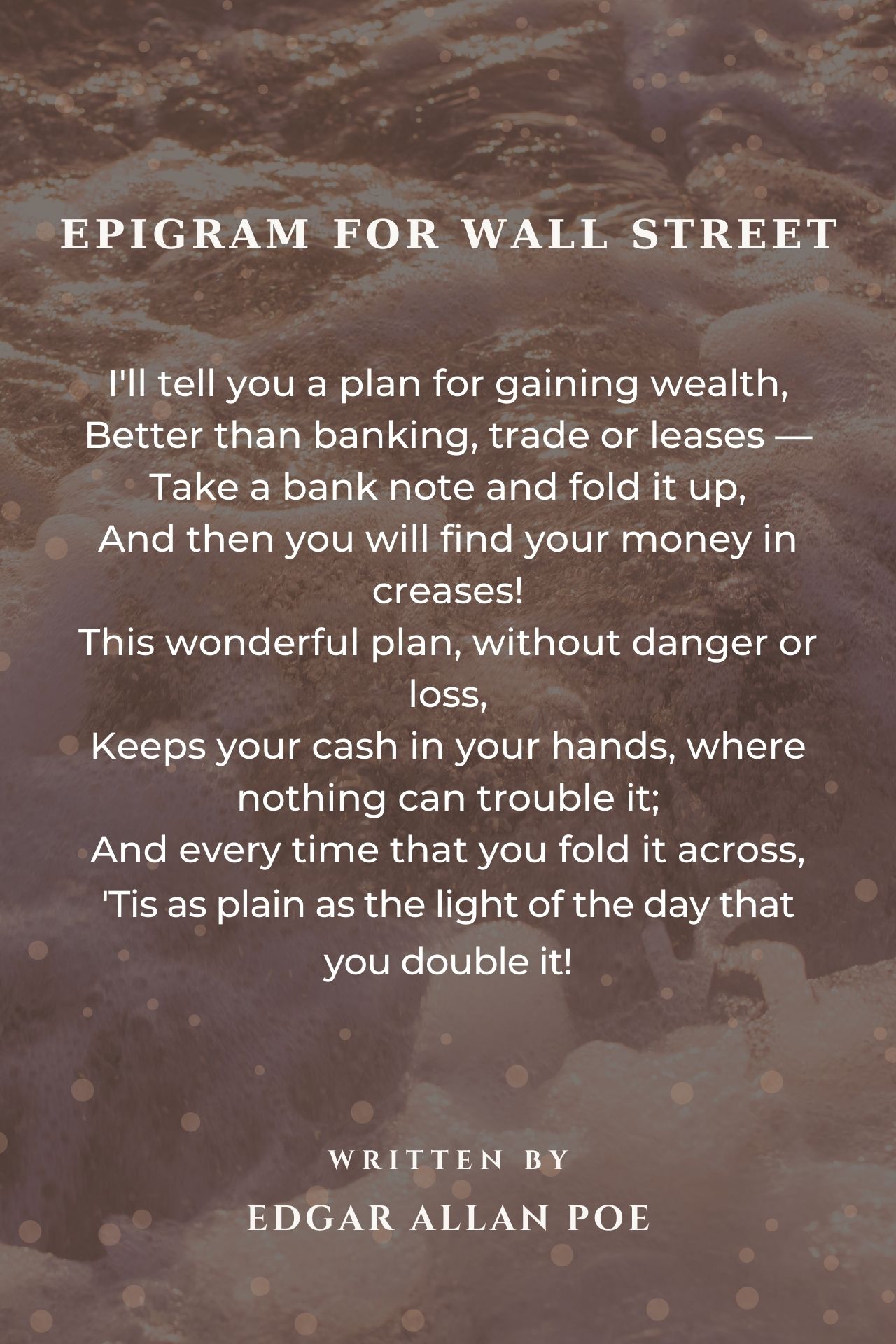 Epigram For Wall Street